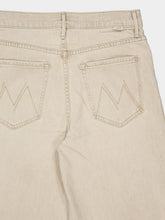 Mother Beige Wide-Leg Cotton Jeans