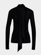 Ferragamo V-Back Silk-Blend Turtleneck Top