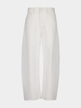 Mother The Full-Pipe Ankle White Barrel Jeans