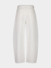 Mother The Full-Pipe Ankle White Barrel Jeans