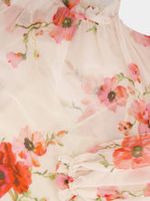 Zimmermann Cream Floral Ruffled Neckline Blouse