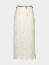 Zimmermann Ottie Embroidered Linen Skirt