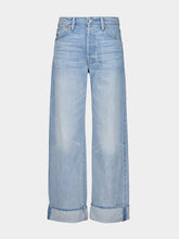 Mother Blue The Dodger Button Hover Cuff Jeans