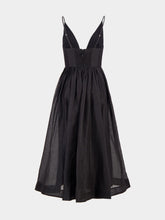 Zimmermann Black Illustration V Neck Midi Dress