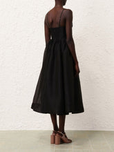 Zimmermann Black Illustration V Neck Midi Dress