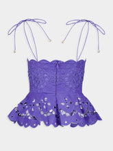 Zimmermann Embroidered Scallop Linen Top