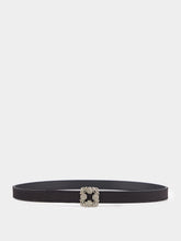 Manolo Blahnik Black Hangisi Belt Mini Satin Crystal Buckled Belt
