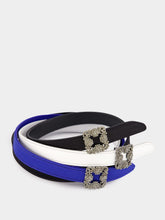Manolo Blahnik Black Hangisi Belt Mini Satin Crystal Buckled Belt