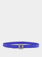 Blue Hangisi Belt Mini Satin Crystal Buckled Belt