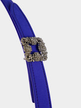 Blue Hangisi Belt Mini Satin Crystal Buckled Belt