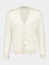 Piacenza 1733 Beige V-Neck Buttoned Cotton Cardigan
