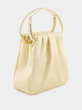 Amina Muaddi Vittoria Butter Satin Bag with Crystal Handle