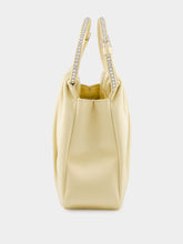 Amina Muaddi Vittoria Butter Satin Bag with Crystal Handle