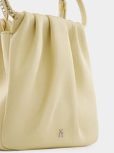 Amina Muaddi Vittoria Butter Satin Bag with Crystal Handle