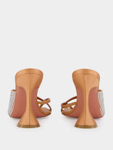 Amina Muaddi Shiona Latte Satin Slipper with Crystals