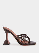 Amina Muaddi Lupita Mocha Net 95mm Slipper
