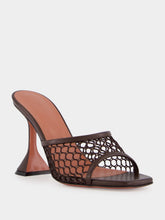 Amina Muaddi Lupita Mocha Net 95mm Slipper