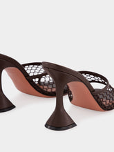 Amina Muaddi Lupita Mocha Net 95mm Slipper