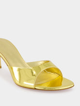 Amina Muaddi Jeanne Gold Mirror 60mm Slippers