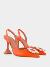 Amina Muaddi Tangerine Begum 95mm Nappa Slingback