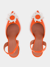 Amina Muaddi Tangerine Begum 95mm Nappa Slingback