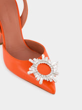 Amina Muaddi Tangerine Begum 95mm Nappa Slingback