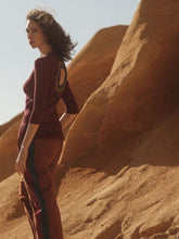 Paula Valentina Red Dahlia Knitted Top with Back Cut-Out