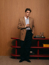 Tom Ford Camel Saxony Stripe Wool Blazer