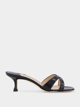 Manolo Blahnik Black Patent Leather Open Toe 50mm Mules