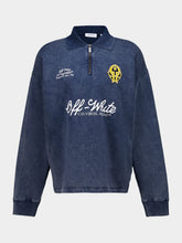 Off-White Blue Sporty Fleece Cotton Polo