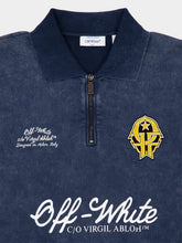 Off-White Blue Sporty Fleece Cotton Polo