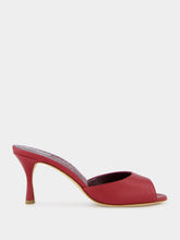Manolo Blahnik Red Leather Jada Mules