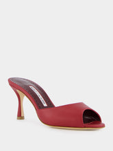 Manolo Blahnik Red Leather Jada Mules
