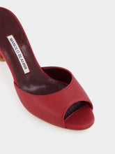 Manolo Blahnik Red Leather Jada Mules