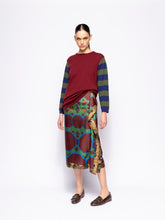 Matilda Cabernet Knitted Long-Sleeved Striped Sleeves Top