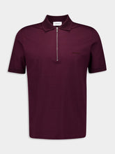 Ferragamo Oxblood Zip Collar Polo