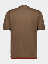 Ferragamo Layered Knitted T-Shirt in Clay, Brick and White