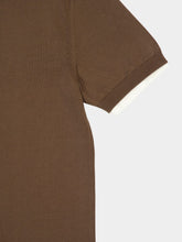 Ferragamo Layered Knitted T-Shirt in Clay, Brick and White