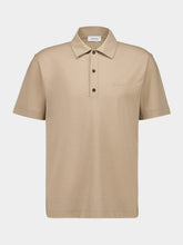 Ferragamo Beige Short-Sleeve Cotton Crepe Polo Shirt