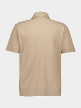 Ferragamo Beige Short-Sleeve Cotton Crepe Polo Shirt