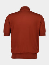 Brown Silk Cotton Knit Polo