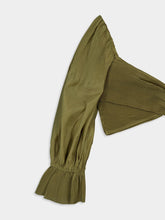 Zimmermann Olive Pleated Crop Bodice