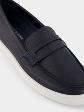 Manolo Blahnik Ellis Navy Calf Leather Loafers
