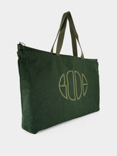 Bode Green Waxed Cotton Zip Tote