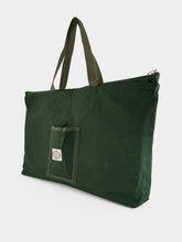 Bode Green Waxed Cotton Zip Tote