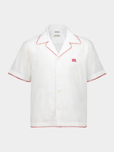 Bode White Redbud Short Sleeve Shirt
