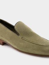 Manolo Blahnik Khaki Truro Suede Loafers