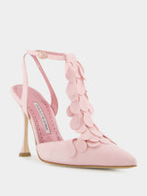 Manolo Blahnik Marwam Pink Suede Ankle Strap Pumps