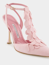 Manolo Blahnik Marwam Pink Suede Ankle Strap Pumps