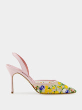 Manolo Blahnik Pink Jardoline Tora Mesh Slingback Pumps